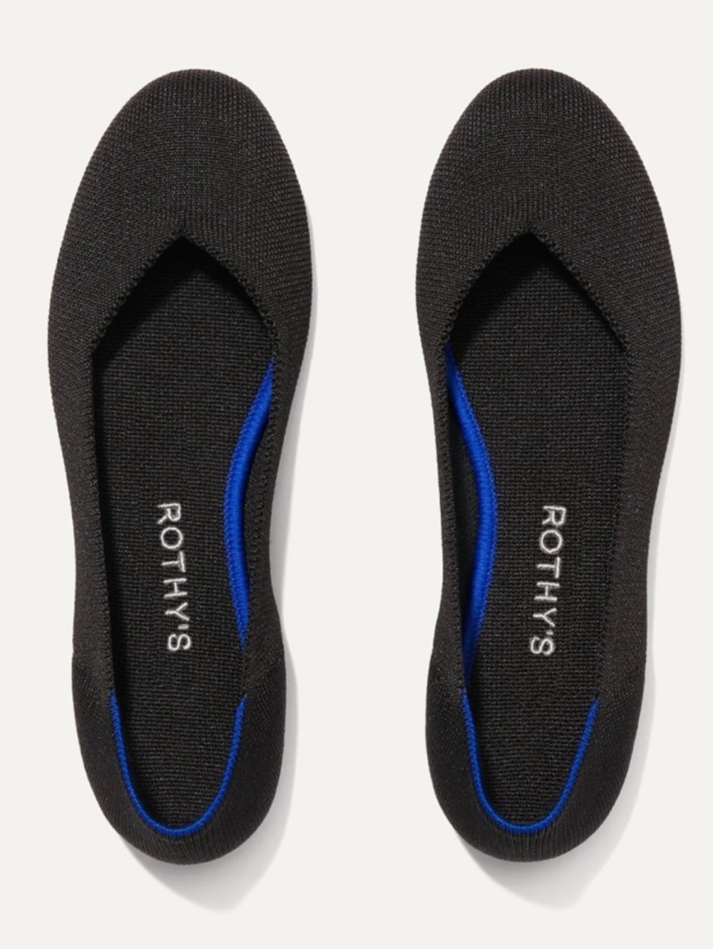 Rothy's Daily Round Toe V-Cut Flats Size US 10.5 in Black